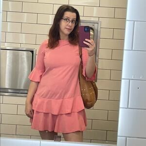 ASOS pink Ruffle mini Dress